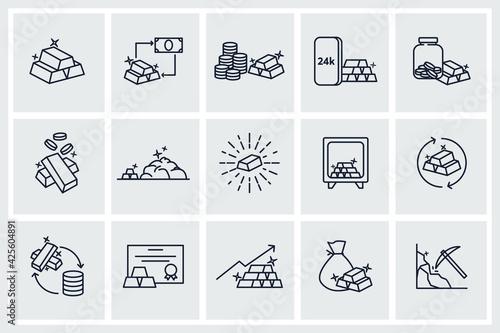Set of Gold icon. Gold pack symbol template for graphic and web design collection logo vector illustration
