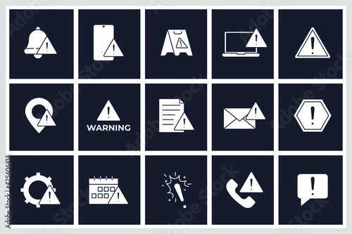 Set of Warning sign icon. Warnings pack symbol template for graphic and web design collection logo vector illustration © keenan