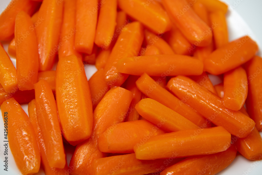 Preparing fresh carrots cooked on plate, High quality photo Preparing fresh carrots cooked on plate, High quality photo