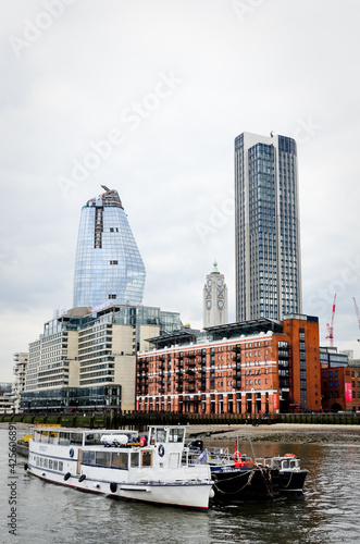 LONDON, GREAT BRITAIN: Scenic view of The City of London skyscrapers