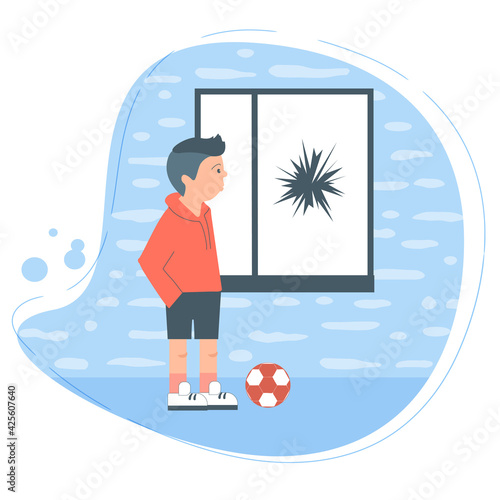teen bully smashed window with ball