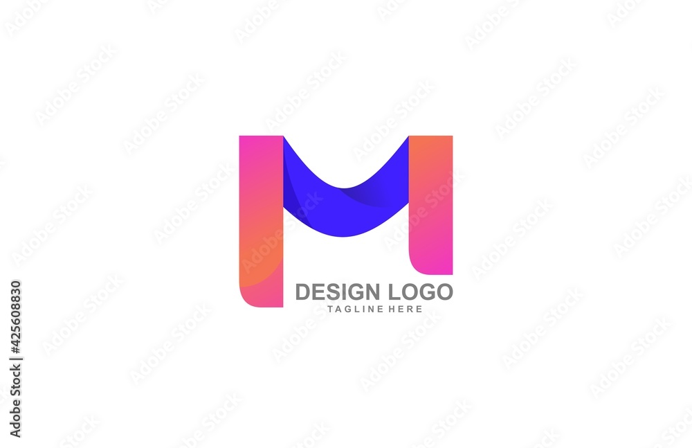 Initial M Gradient Logo Simple Style Initial M Gradient Logo Simple Style
