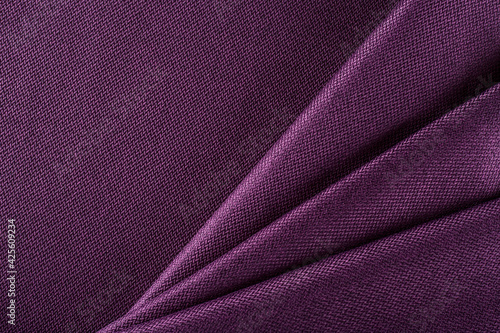 dense purple upholstery fabric, pleated drape