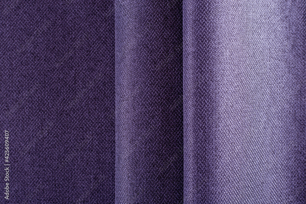 Fototapeta premium thick lilac upholstery fabric, pleated drapery, background