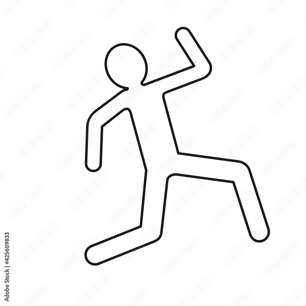 Isolated chalk outline of murder victim for crime scene concept in vector icon Isolated chalk outline of murder victim for crime scene concept in vector icon