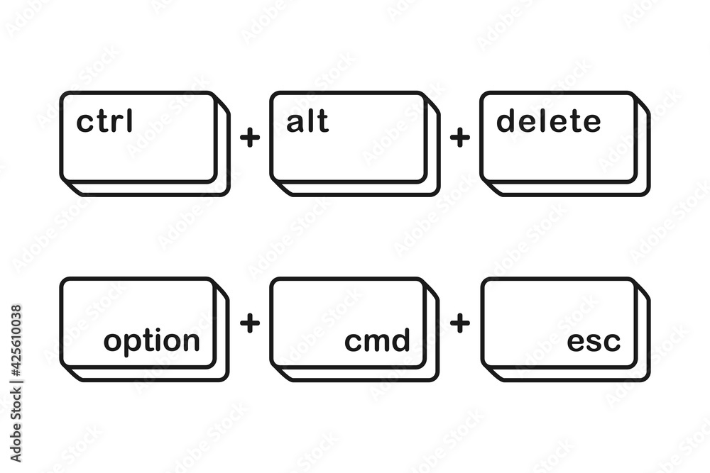 Ctrl alt delete and option cmd esc shortcut keys for force quit