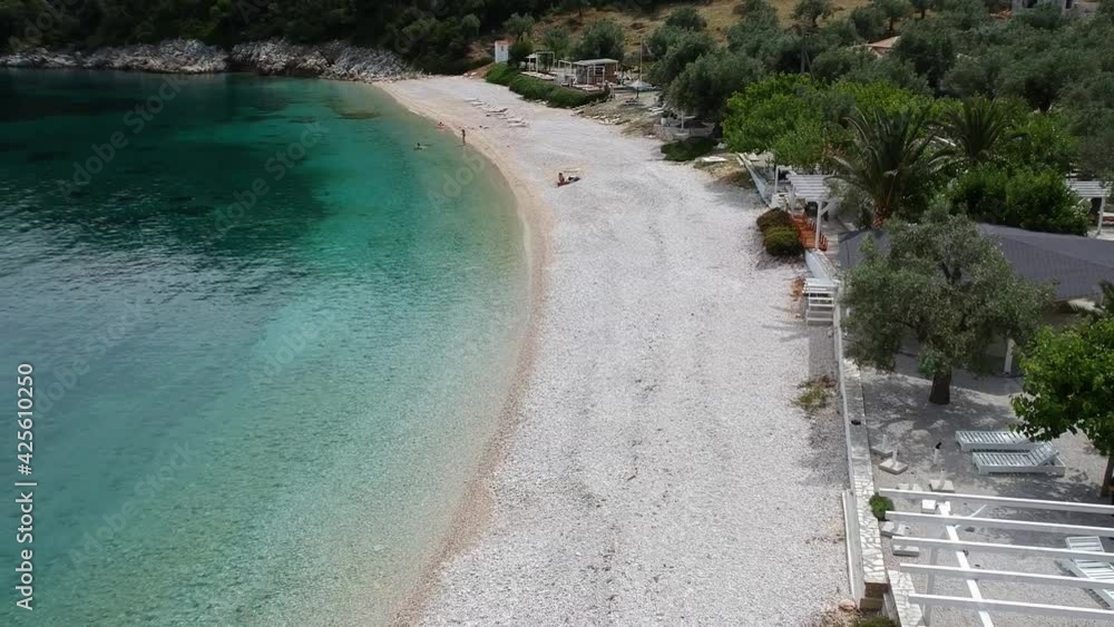 Aerial view over the rocky beach Leftos Gialos in Alonissos island, Sporades, Greece Aerial view over the rocky beach Leftos Gialos in Alonissos island, Sporades, Greece