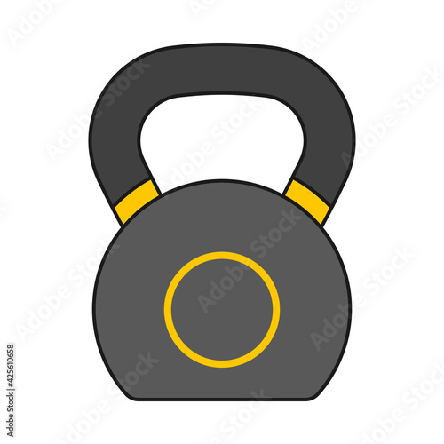 Weights kettlebell as workout equipment in vector icon