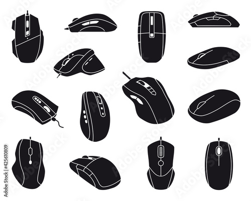 Computer mouse set. Vector illustration