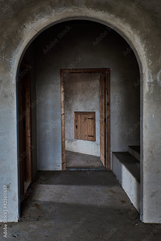 corridors of an old and out of use school