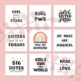 Vector set with fun hand drawn nursery posters with lettering for little girls