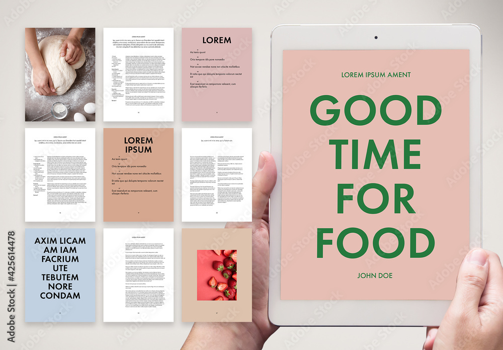 Fresh and Unconventional Digital Cookbook Layout Stock Template | Adobe ...
