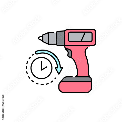 Tool rental olor line icon. Pictogram for web page, mobile app, promo.