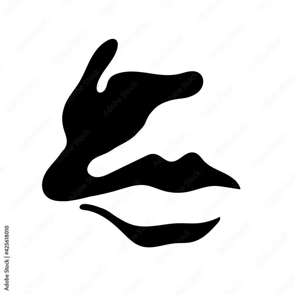 Obraz premium vector fashion illustration of lips shadow silhouette isolated on white background. can be used as a logo, web design elements, for advertisig beauty products, beauty parlors and procedures, lipstick