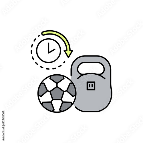 Sports equipment rental olor line icon. Pictogram for web page, mobile app, promo.