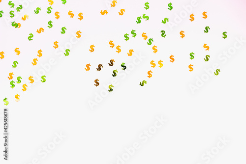 dollars on a white background, dollar sign on a white background 