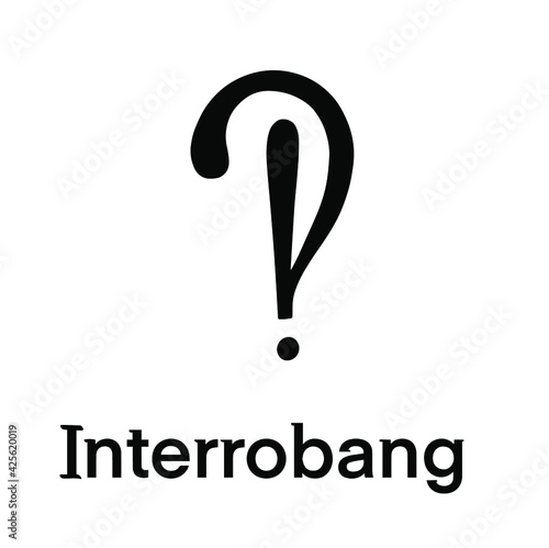 Interrobang. Interrogative and exclamatory signs punctuation mark, ligature. illustration of questions flat design icon isolatedHand drawn illustration on white background.For cards, posters, stickers