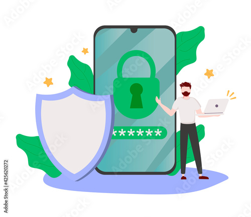 Database security software development. ID theft, hacking crime, computer malware. Data protection, information privacy, data stealing metaphors. Vector isolated concept metaphor illustrations