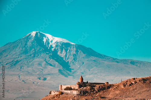 Фотография Chor Virap monastery in front of mount Ararat, Ararat province, Armenia