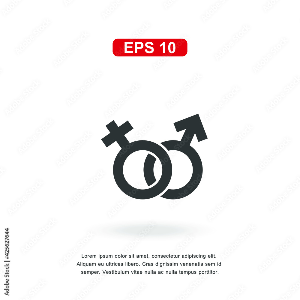 web icon gender sign isolated on white background. Simple vector illustration. web icon gender sign isolated on white background. Simple vector illustration.