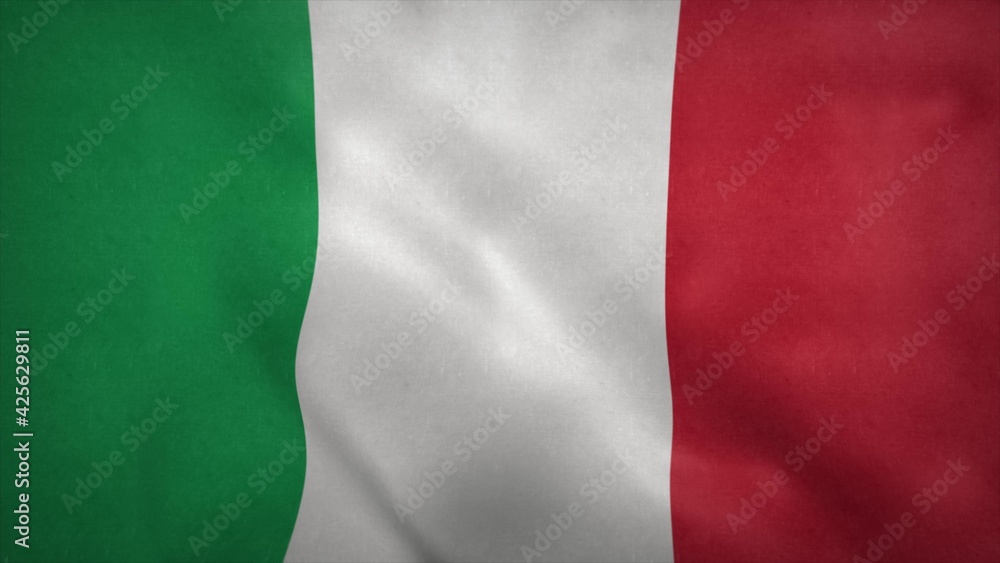 National flag of Italy in the wind. 3d rendering