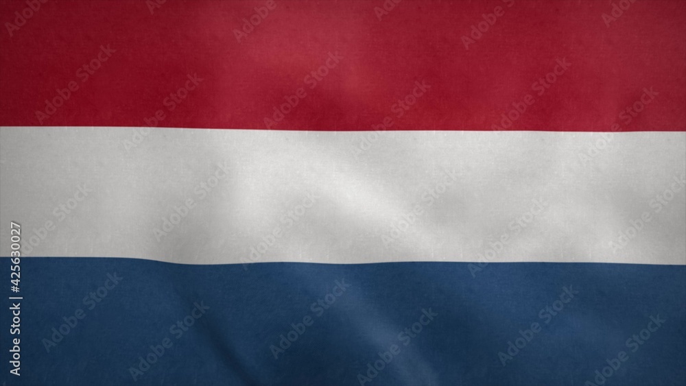 National flag of Netherlands blowing in the wind. 3d rendering