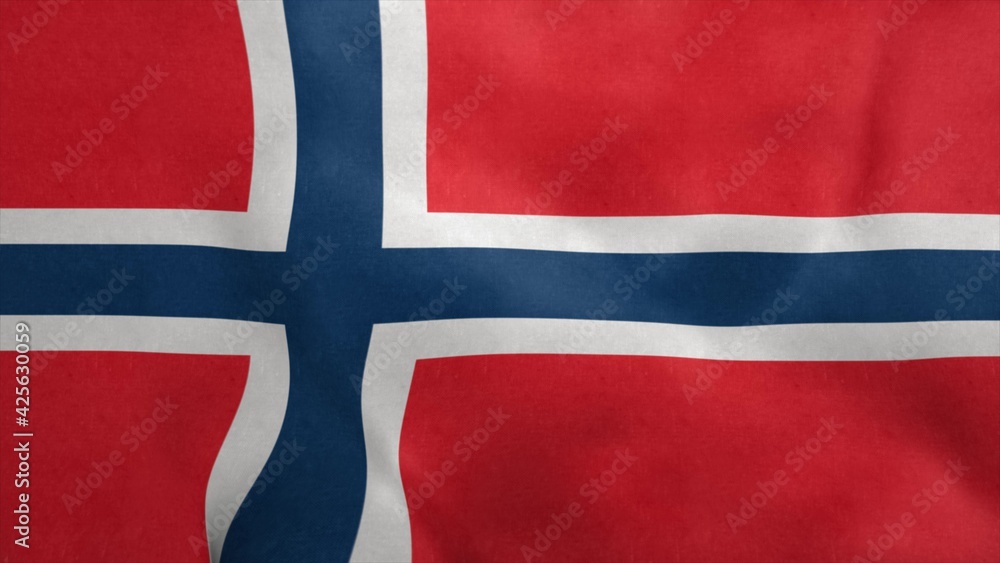 Fototapeta premium National flag of Norway blowing in the wind. 3d rendering
