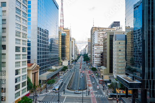Paulista near Consolação, two major avenues in São Paulo, SP, Brazil