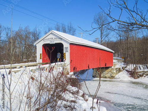 Historic Rexleigh Covered Bridge located in New York state