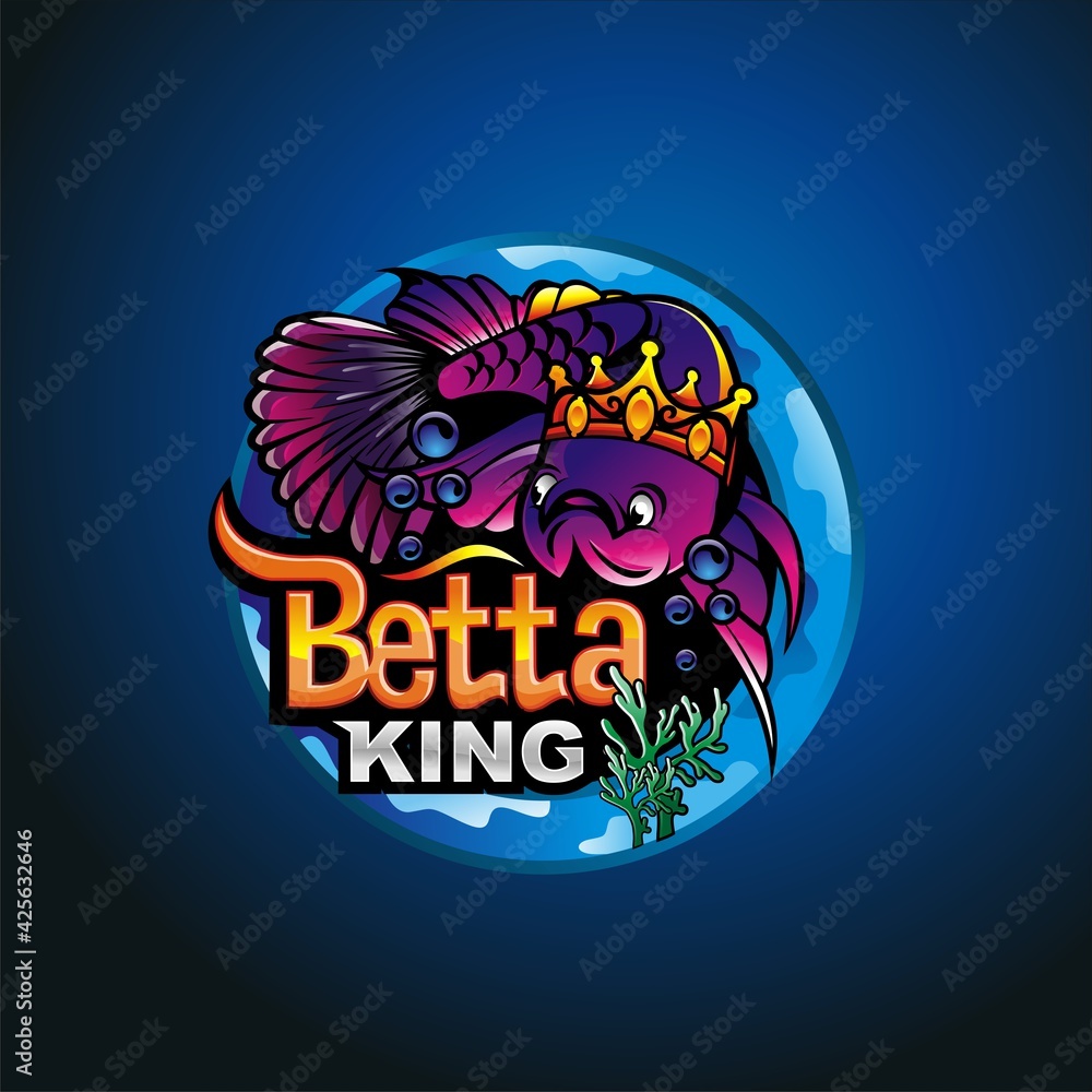 Betta Fish logo design vector and illustration Betta Fish logo design vector and illustration
