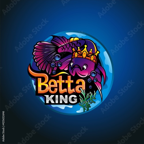 Betta Fish logo design vector and illustration