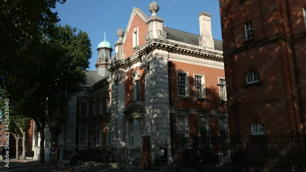 Dublin, Ireland - october 12, 2019: view on the city street life and architecture Dublin, Ireland - october 12, 2019: view on the city street life and architecture