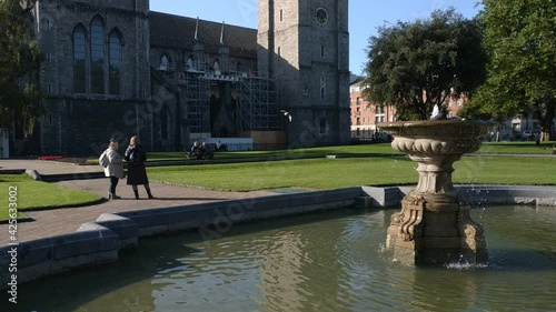 Dublin, Ireland - october 12, 2019: view on the city street life and architecture