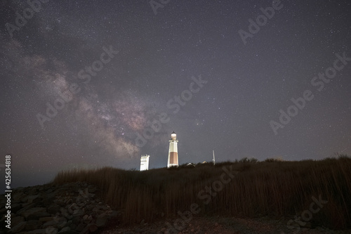 Montauk Lighthouse and the Milky Way Galaxy on a clear night