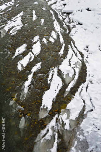 Wallpaper Mural The Black Cheremosh River is covered with ice and snow Torontodigital.ca