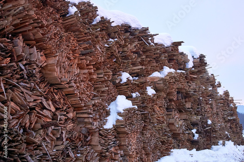 Holzdepo im Winter photo