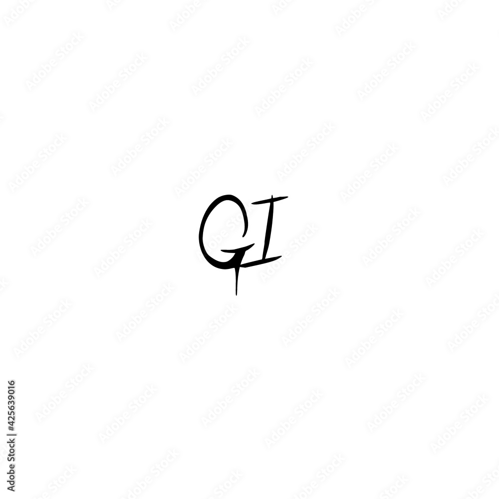 GI initial handwritten logo for identity GI initial handwritten logo for identity