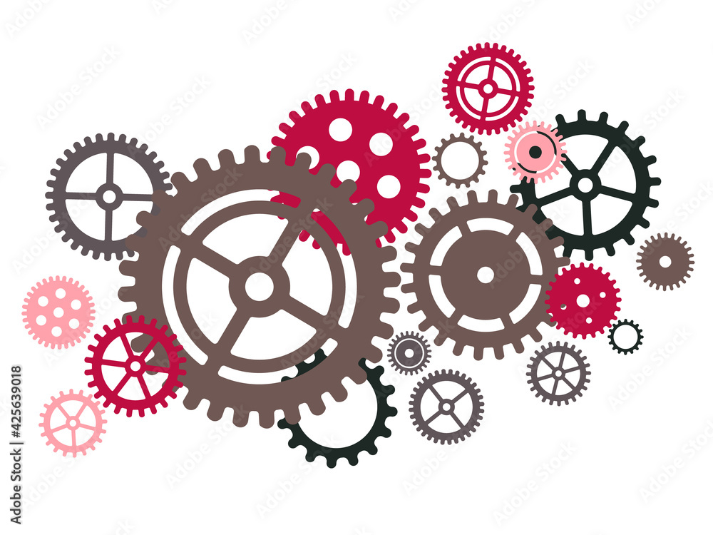 Gear set compilation vector illustration. Teamwork concept. Gear set compilation vector illustration. Teamwork concept.