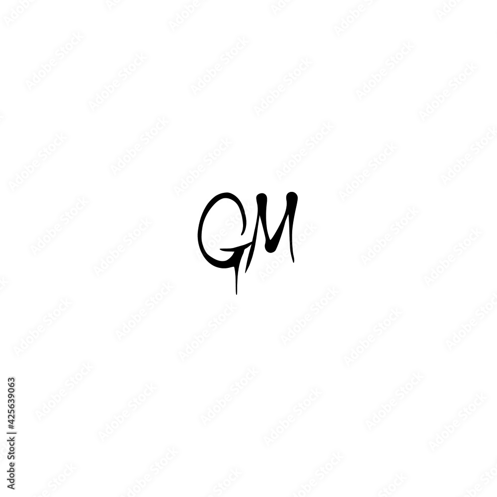 GM initial handwritten logo for identity