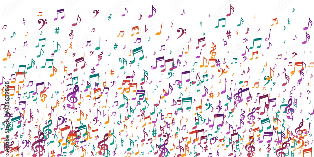 Music notes flying vector background. Audio Music notes flying vector background. Audio