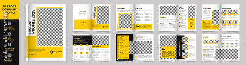 16 page Multipurpose Brochure template, Company Profile, Simple style and modern layout, Business Proposal, presentations, Annual report, Corporate report, advertising