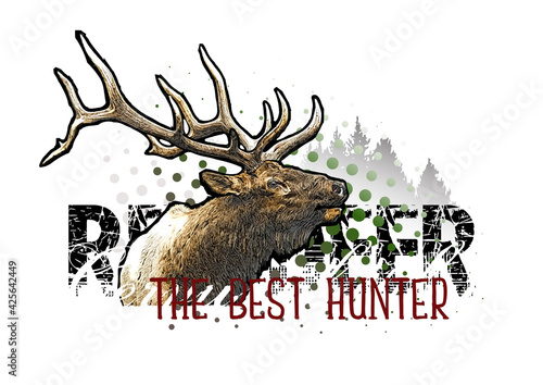 Deer Head Banner Vector Illustration