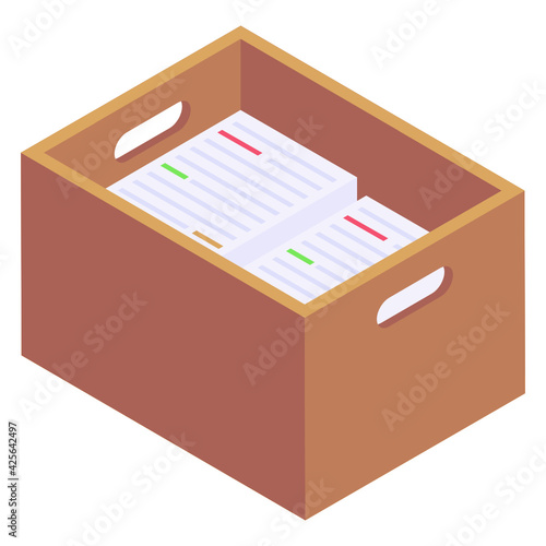 
Icon of files box in editable design

