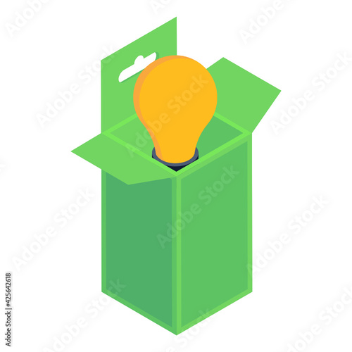 
Trendy isometric icon of led bulb

