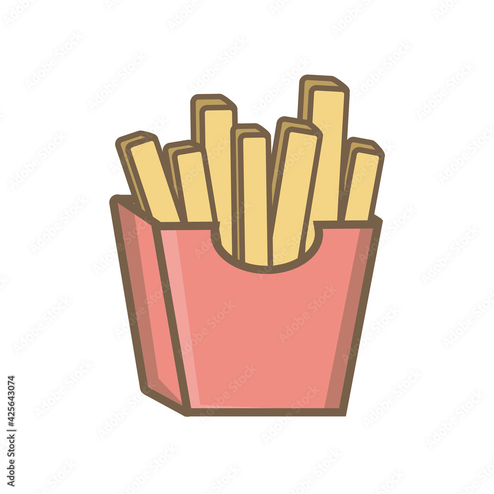 French fries icon. French fries icon on a white background, Vector illustration. Fast Food Vector Icon. French Fries Potato Bucket. French fries icon. French fries icon on a white background, Vector illustration. Fast Food Vector Icon. French Fries Potato Bucket.