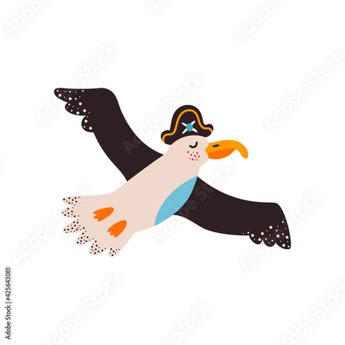 Albatross bird. Colorful vector illustration on white isolated background photo