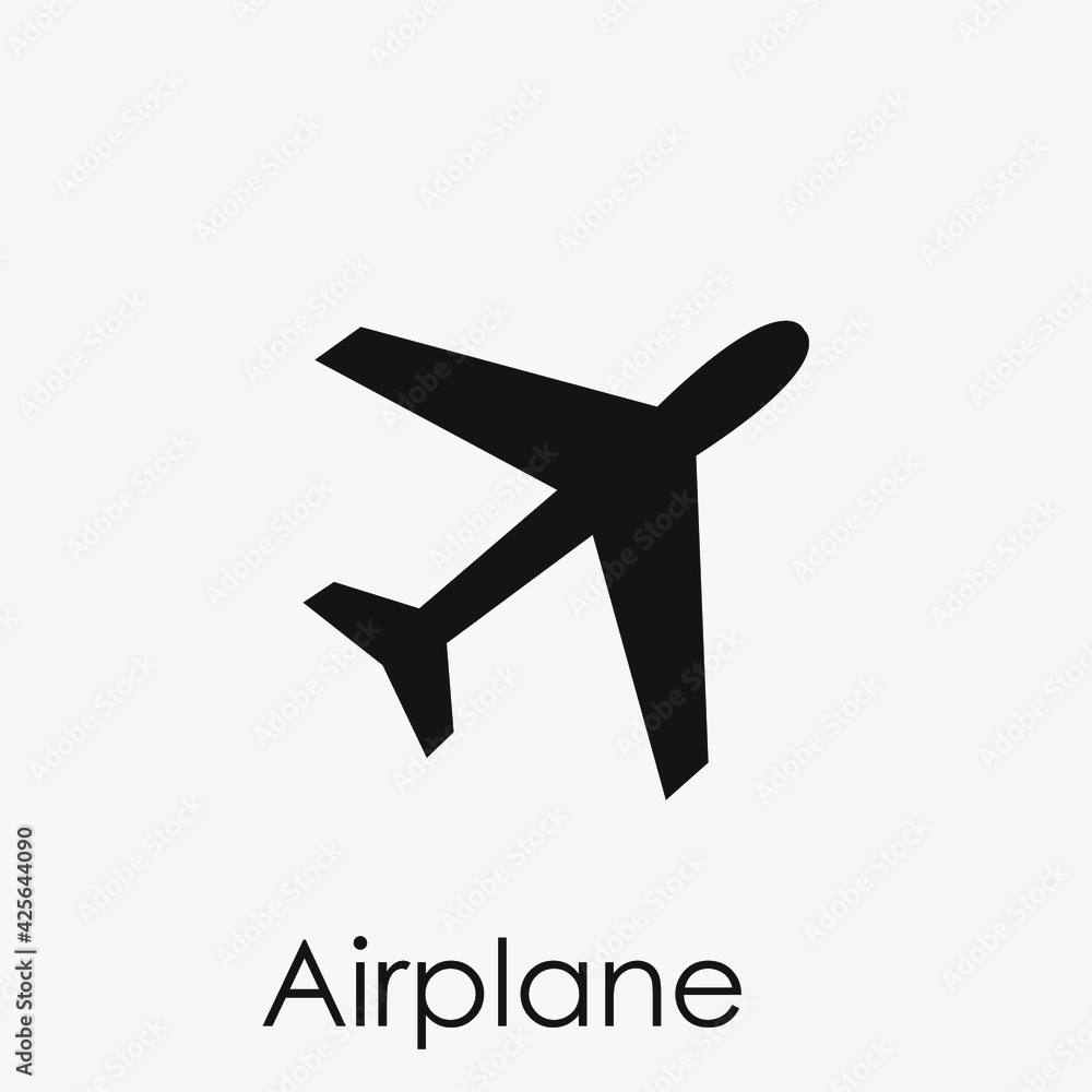 Obraz premium Airplane vector icon. Editable stroke. Linear style sign for use on web design and mobile apps, logo. Symbol illustration. Pixel vector graphics - Vector