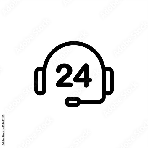 24 hours customer service icon. Vector illustration decorative design. 24 Hour Service Customer Support icon
