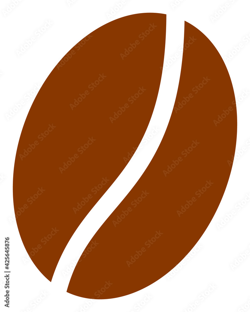 Coffee bean icon with flat style. Isolated raster coffee bean icon image on a white background. Coffee bean icon with flat style. Isolated raster coffee bean icon image on a white background.