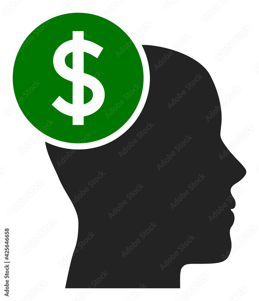 Head banking icon with flat style. Isolated raster head banking icon image on a white background. Head banking icon with flat style. Isolated raster head banking icon image on a white background.